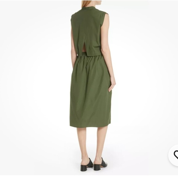 Vince Cedar Green Rope Belted Dress Open Cutout Back | Medium - Picture 3 of 8